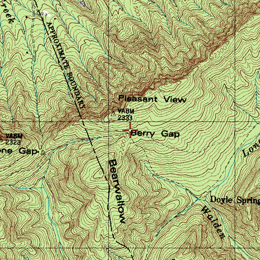 Topographic Map of Berry Gap, TN