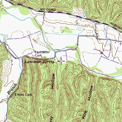 Topographic Map of Berry Hollow, TN