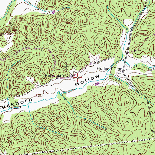 Topographic Map of Berryman Cemetery, TN