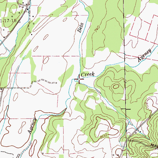 Topographic Map of Beta Branch, TN