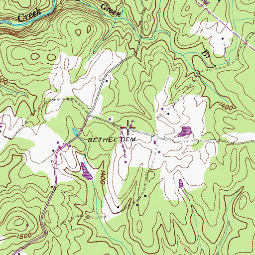 Topographic Map of Bethel Cemetery, TN