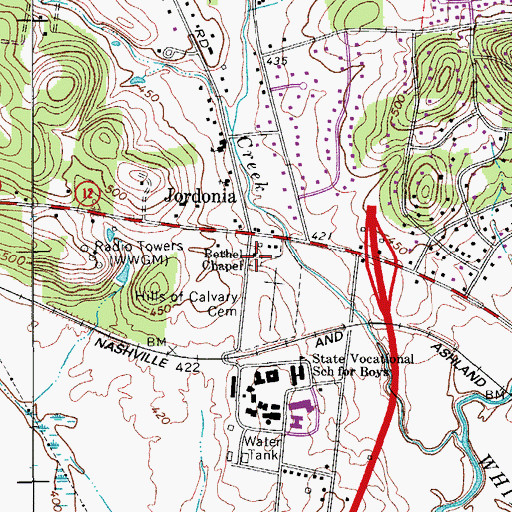 Topographic Map of Bethel Chapel, TN
