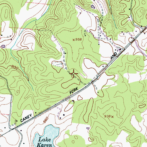 Topographic Map of Bethlehem Church, TN