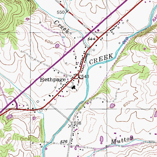 Topographic Map of Bethpage, TN