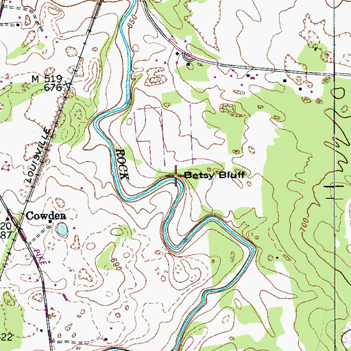Topographic Map of Betsy Bluff, TN