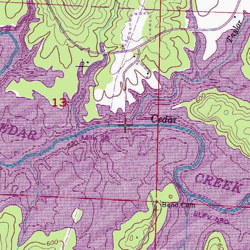 Topographic Map of Taylor Branch, AL