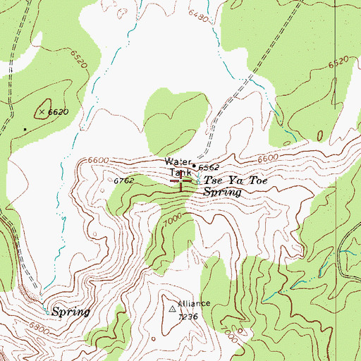Topographic Map of Tse Ya Toe Spring, AZ