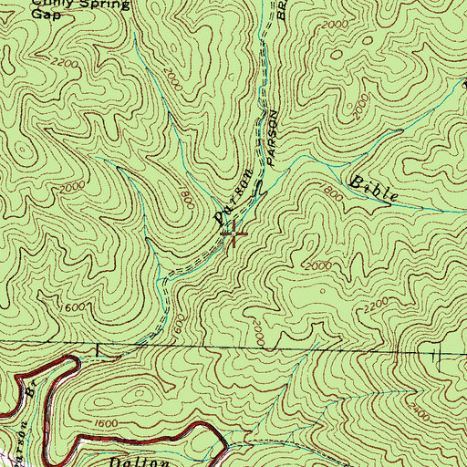 Topographic Map of Bible Creek, TN