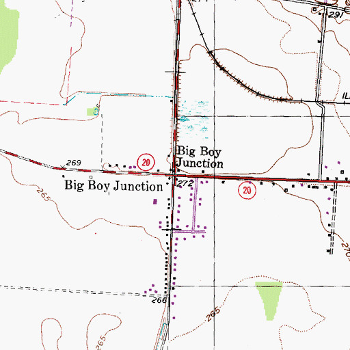 Topographic Map of Big Boy Junction, TN
