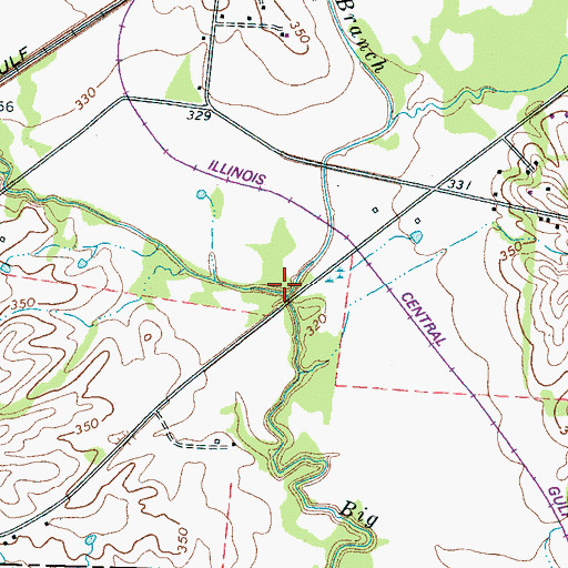 Topographic Map of Big Branch, TN