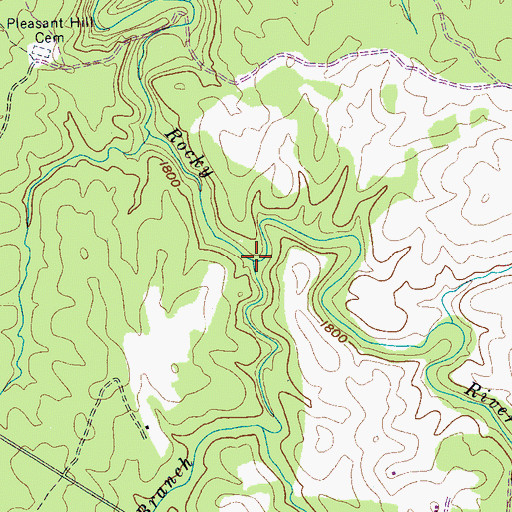 Topographic Map of Big Branch, TN