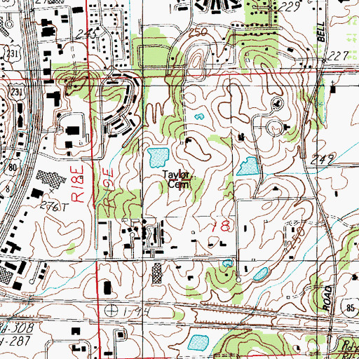 Topographic Map of Taylor Cemetery, AL