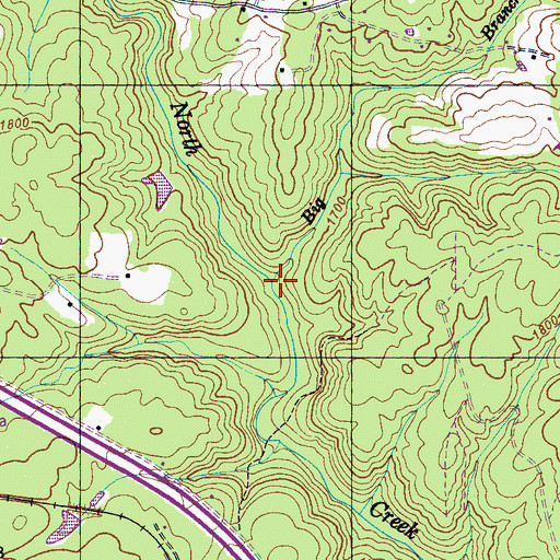 Topographic Map of Big Branch, TN