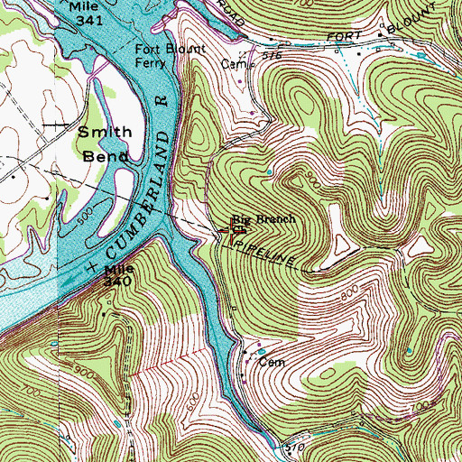 Topographic Map of Big Branch Church, TN