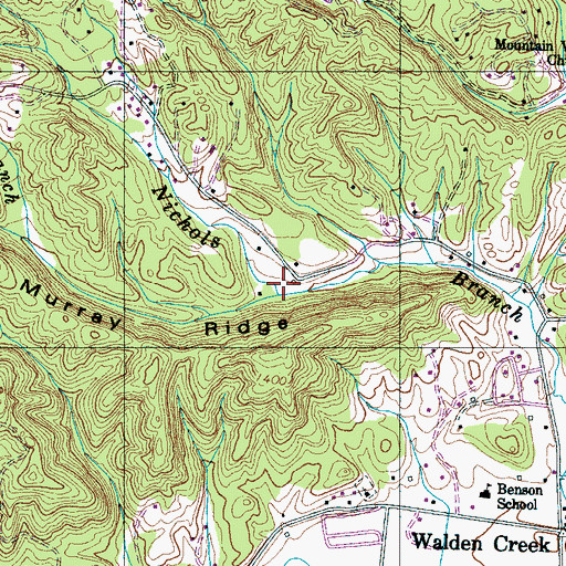 Topographic Map of Big Bridge Branch, TN