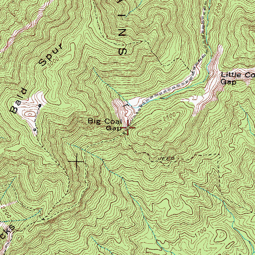 Topographic Map of Big Coal Gap, TN