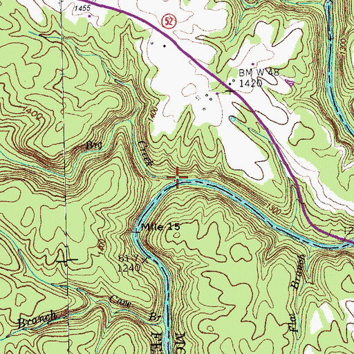 Topographic Map of Big Creek, TN