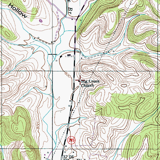 Topographic Map of Big Creek Church, TN