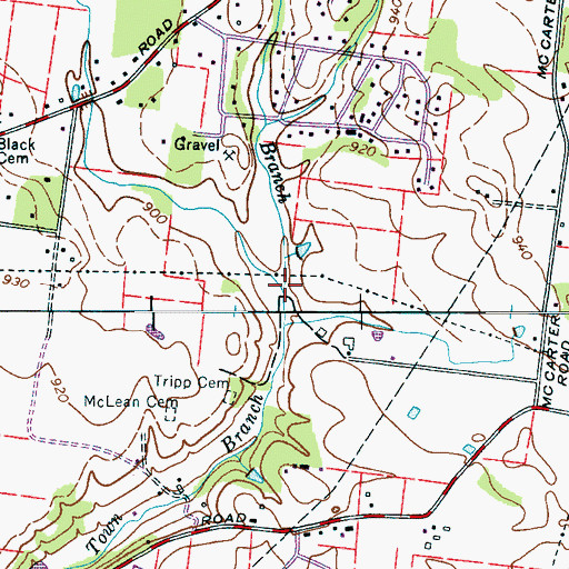 Topographic Map of Big Dry Branch, TN