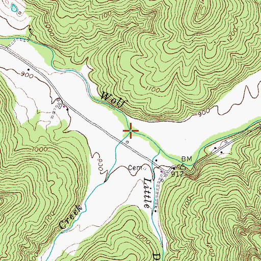 Topographic Map of Big Dry Creek, TN
