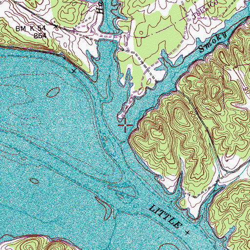 Topographic Map of Big Gully, TN