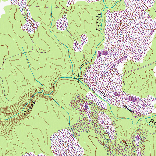 Topographic Map of Big He Creek, TN