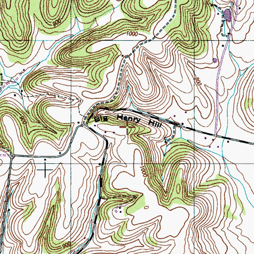 Topographic Map of Big Henry Hill, TN