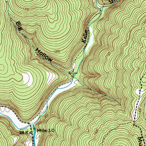 Topographic Map of Big Hollow, TN