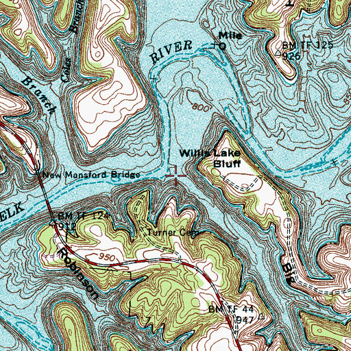 Topographic Map of Big Hollow, TN