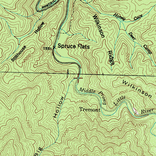 Topographic Map of Big Hollow, TN