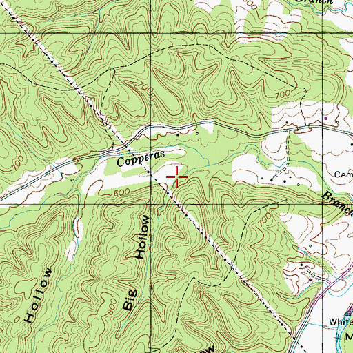 Topographic Map of Big Hollow, TN