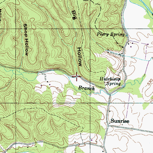 Topographic Map of Big Hollow, TN