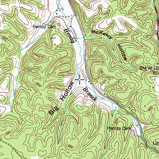 Topographic Map of Big Hollow, TN