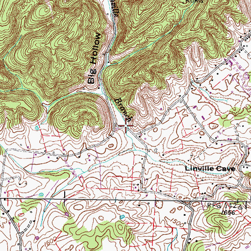 Topographic Map of Big Hollow, TN