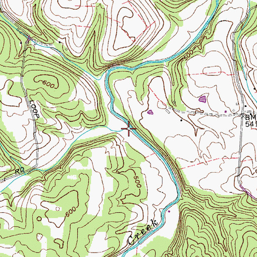 Topographic Map of Big Horse Branch, TN
