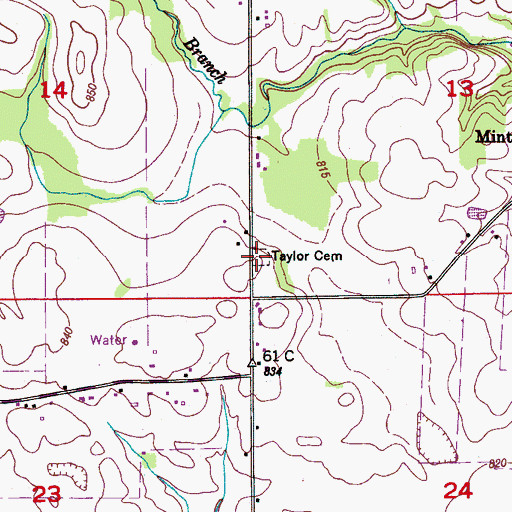 Topographic Map of Taylor Cemetery, AL