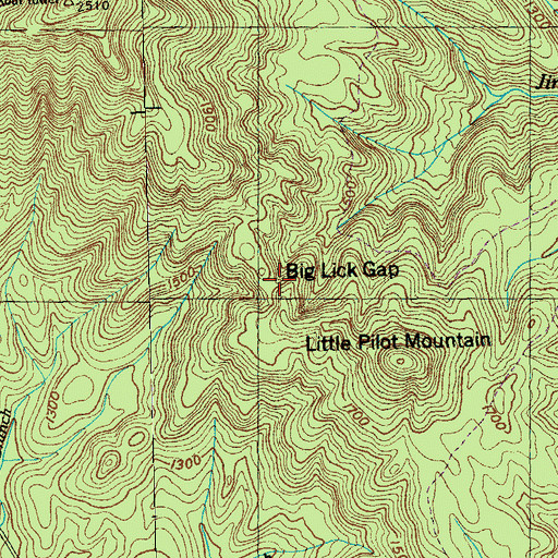 Topographic Map of Big Lick Gap, TN