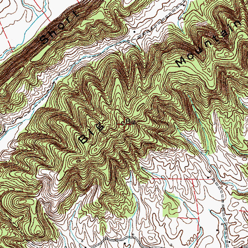 Topographic Map of Big Mountain, TN