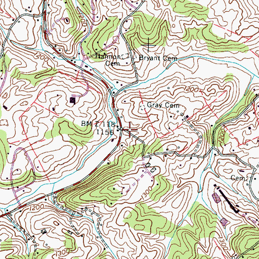 Topographic Map of Big Pigeon Church, TN