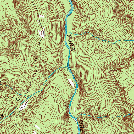 Topographic Map of Big Piney Creek, TN