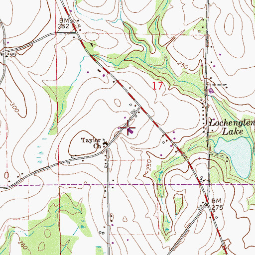 Topographic Map of Taylor Assembly of God Church, AL