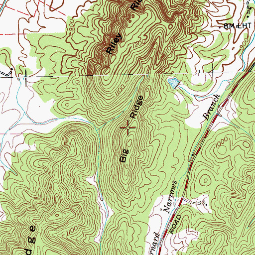 Topographic Map of Big Ridge, TN