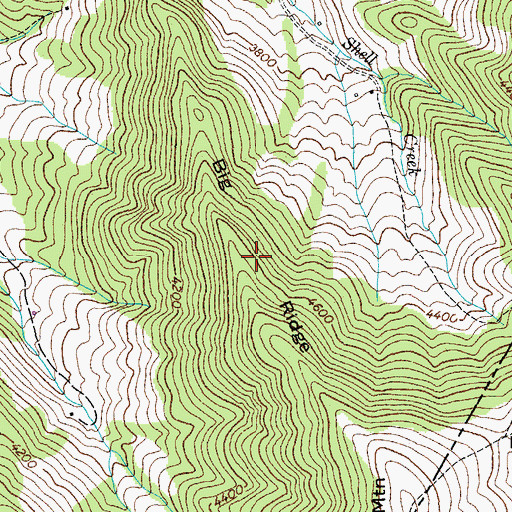 Topographic Map of Big Ridge, TN