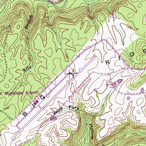 Topographic Map of Big Ridge, TN