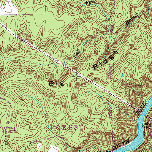 Topographic Map of Big Ridge, TN