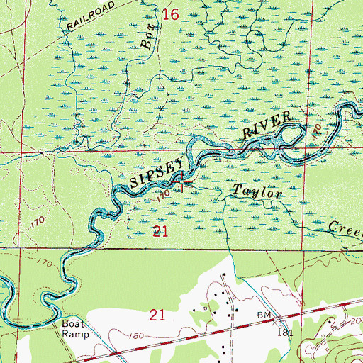 Topographic Map of Taylor Creek, AL
