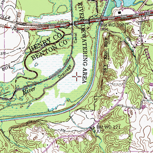 Topographic Map of Big Sandy River Dewatering Area, TN