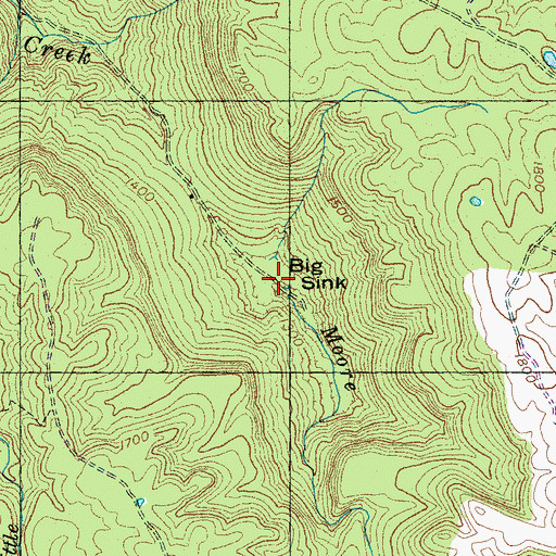 Topographic Map of Big Sink, TN