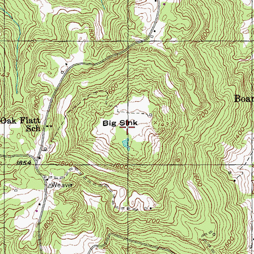 Topographic Map of Big Sink, TN
