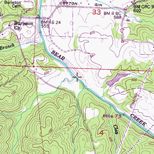 Topographic Map of Taylor Creek, AL